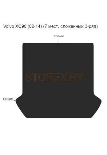 Volvo XC90 (02-14) Багажник (7 мест, сложенный 3-ряд) copy