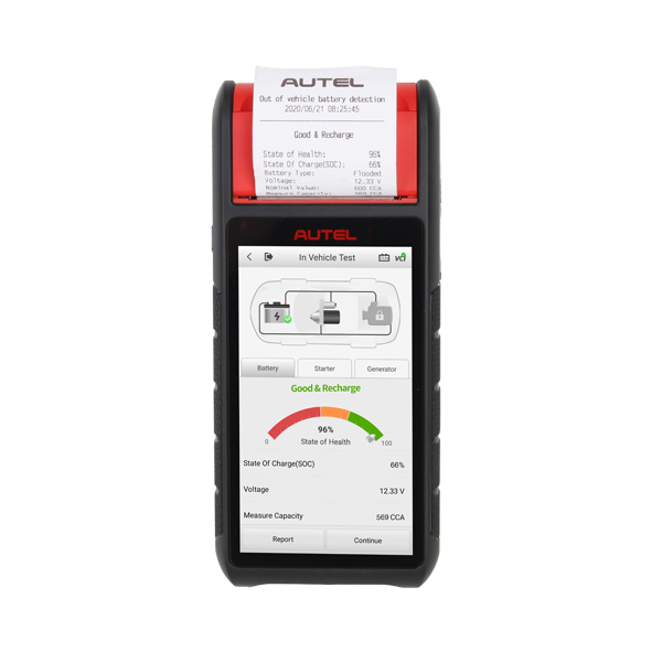 Тестер аккумулятора Autel MaxiBAS BT608, 3000 CCA, диаг. все марки, принтер