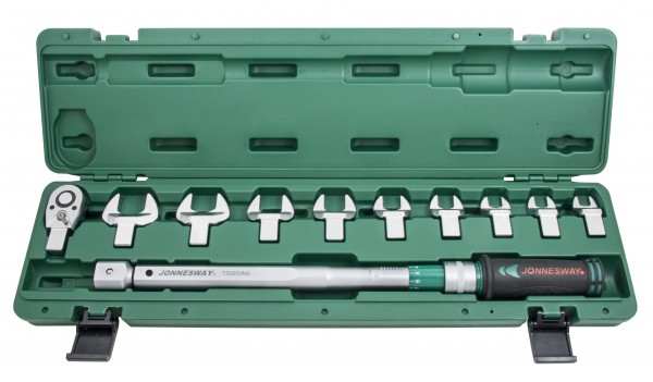Ключ динамометрический 1/2"DR Jonnesway T30200NS со сменными рожковыми насадками (40-200 Нм)