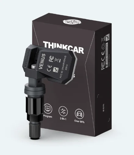 Датчик TPMS VENU 5 433МГц+315МГц, зажимной, программируемый, универсальный, металлический серый