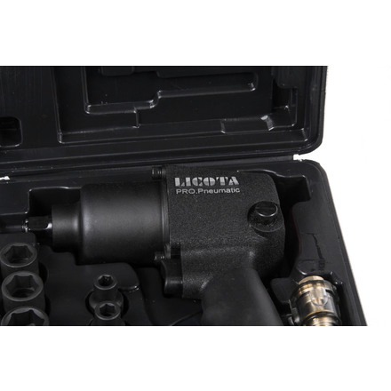 Licota PAW-04006RK2 Гайковерт пневматический ударный 1/2" 563 Нм (57 кГм) с головками 9-27 мм и аксессуарами, в кейсе