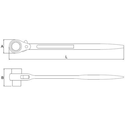Licota ARW-40B4146 Ключ трещотка проходная 12 гр. 41x46 мм