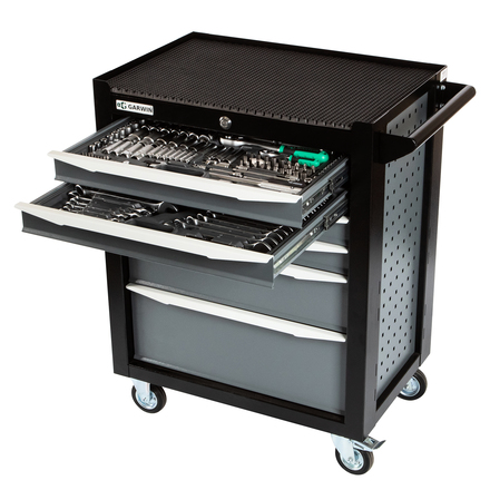 GARWIN PRO EQ-000012 Тележка инструментальная Standart 6 полок, с комплектом инструмента в разборном кейсе, 169 пр.