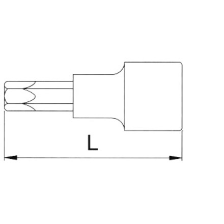 Licota H4TT055 Головка торцевая с вставкой torx с отверстием 1/2" T55 L=55 мм