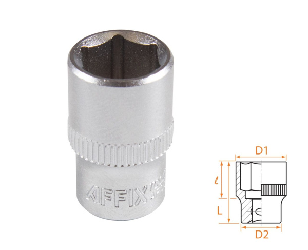 Головка торцевая стандартная шестигранная 1/4" 11 мм AFFIX AF00020011