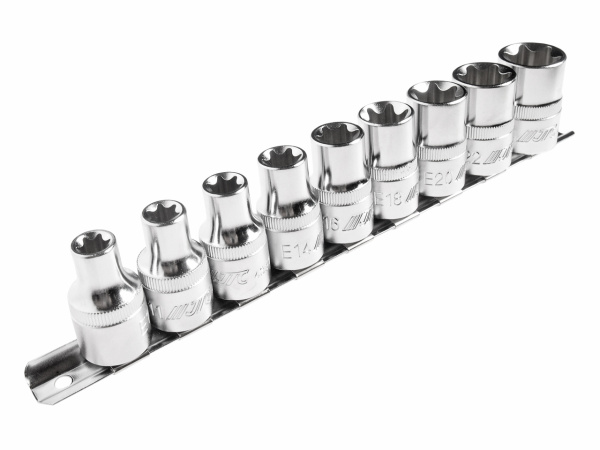 Набор головок торцевых JTC-H409E (1/2", TORX, Е10-Е24, 9 предметов)