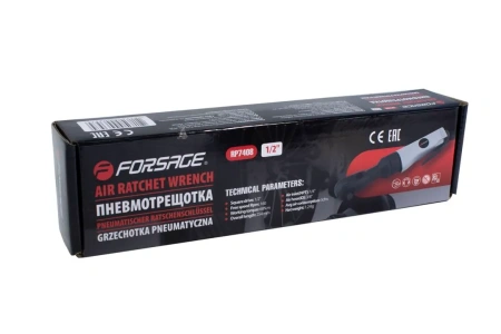 Пневмотрещотка 68Нм, 1/2''(потребление 77л/мин, 160 об/мин, L-254мм,6.3Bar,штуцер 1/4'')