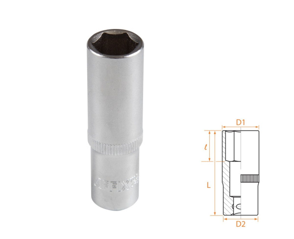 Головка торцевая глубокая шестигранная 3/8" 13 мм AFFIX AF00130013
