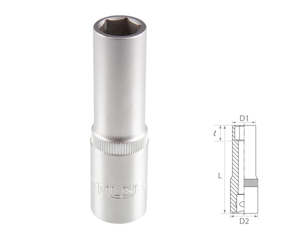 Головка торцевая глубокая шестигранная 1/2" 13 мм TOLSEN TT16563