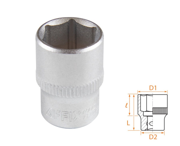 Головка торцевая стандартная шестигранная 1/4" 13 мм AFFIX AF00020013