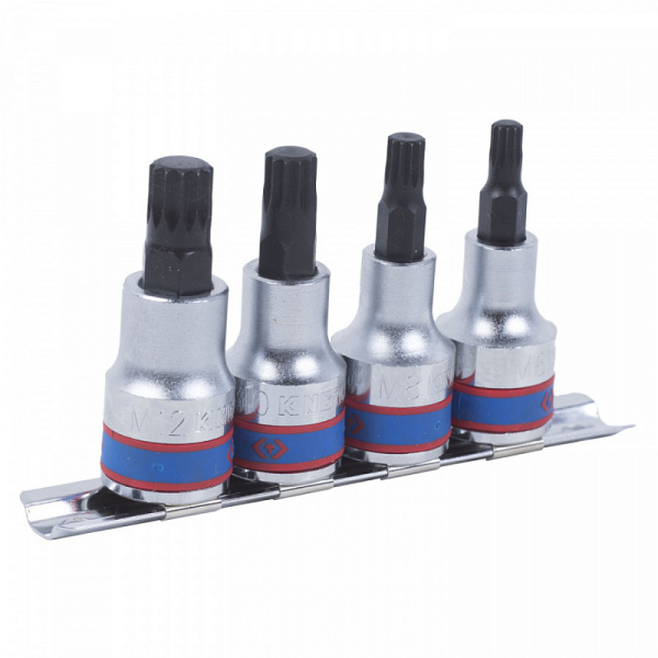 Набор торцевых насадок 1/2" SPLINE, М6-М12, L = 80 мм, 4 предмета KING TONY 4126PR
