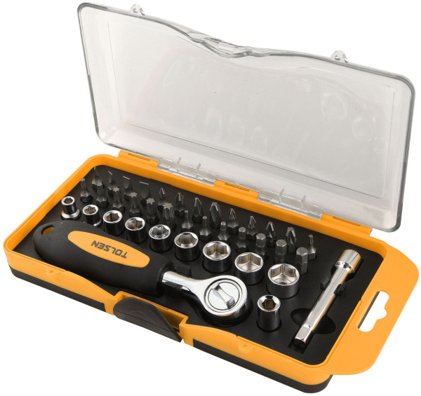 Набор вставок (бит) 1/4" PH, PZ, Hex, Torx, Slotted 28 предметов TOLSEN TT20035