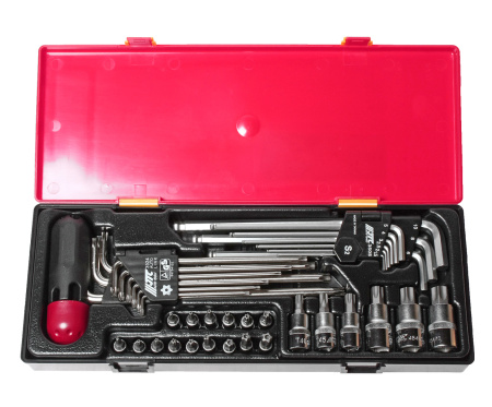 Набор инструментов TORX, HEX JTC-K1401 (ключи, головки с насадками, 40 предметов в кейсе)