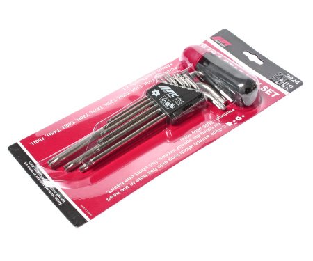Набор ключей TORX T10Н-Т50H Г-образных с отверстием JTC-3924 (9 предметов)