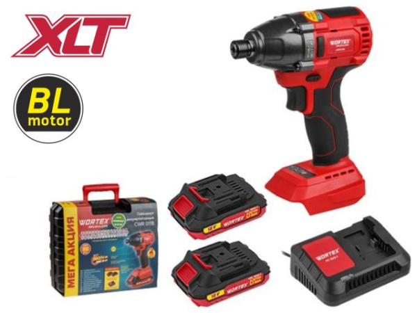 Аккум. ударный гайковерт/винтоверт WORTEX CWR 0118 в чем. ALL1 XLT SET БЕСЩЕТ., 18 В, 160 Н*м