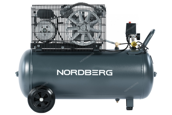 Компрессор поршневой с ременной передачей NORDBERG NCP100/360A (220В, ресив. 100л, 360л/мин)