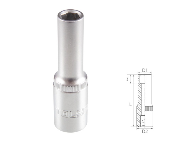 Головка торцевая глубокая шестигранная 1/2" 10 мм TOLSEN TT16560