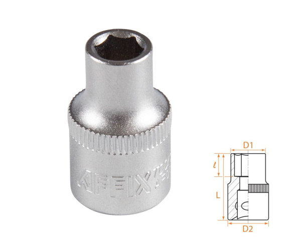 Головка торцевая стандартная шестигранная 3/8" 7 мм AFFIX AF00030007
