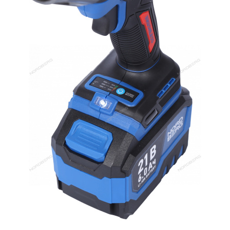 Гайковерт аккумуляторный NORDBERG NE806K-3/4 (3/4", 21 В, 1500 Нм, 2 аккумулятора 6 A и зарядное устройство, в кейсе)