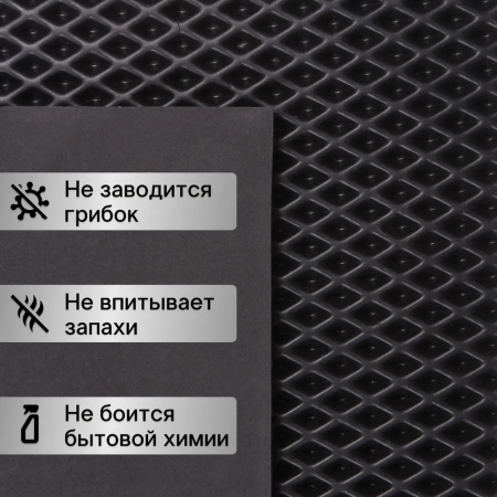 Лист ЭВА (Ромб) / Черный - Размер 130 x 140 (см)