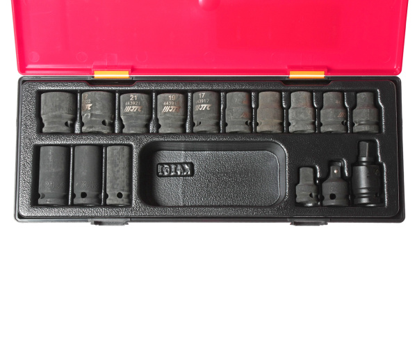 Набор головок торцевых 12-ти гранных ударных JTC-K4162 (1/2", 10-24 мм, 16 предметов в кейсе)