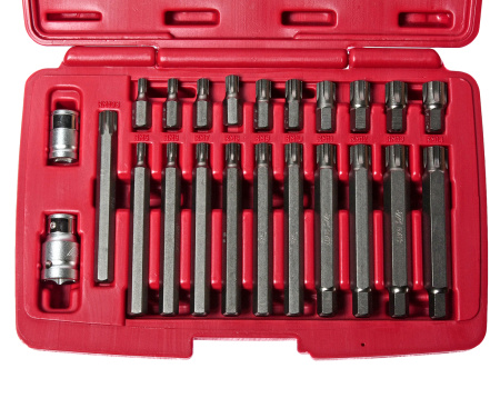 Набор бит RIBE RM5-RM14 JTC-5715 (1/2", 3/8", 2 держателя, 23 предмета в кейсе)