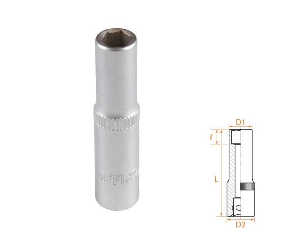 Головка торцевая глубокая шестигранная 1/4" 7 мм AFFIX AF00120007