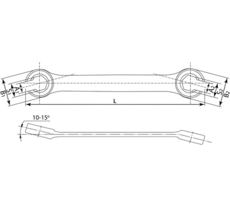Ключ разрезной Thorvik FNW1214, 12x14 мм