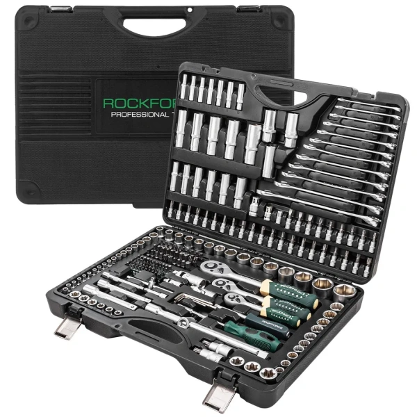 Набор инструментов 216пр.+3 1/4''3/8''1/2''(6гр, 12гр)