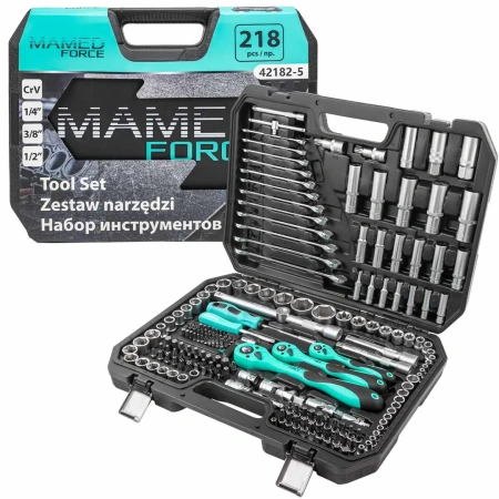 Набор инструментов 218пр. 1/4'',3/8'',1/2''(6гр.)(4-32мм)