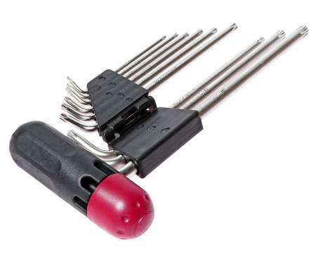 Набор ключей TORX T10Н-Т50H Г-образных с отверстием JTC-3924 (9 предметов)