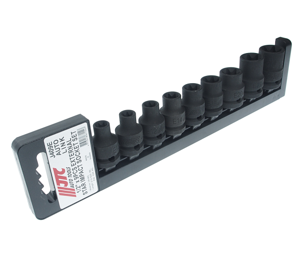 Набор головок торцевых ударных JTC-J409E (1/2", TORX, Е10-Е24, 9 предметов)