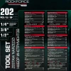 Набор инструментов 202пр. 1/4'', 3/8'', 1/2''(6гр.)