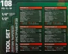 Набор инструментов 180пр. 1/4'', 3/8'', 1/2''(6гр.)