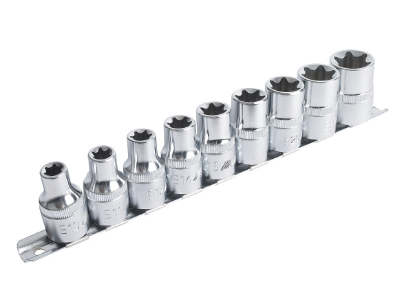 Набор головок торцевых JTC-H409E (1/2", TORX, Е10-Е24, 9 предметов)