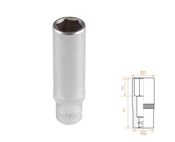 Головка торцевая глубокая шестигранная 1/4" 10 мм AFFIX AF00120010