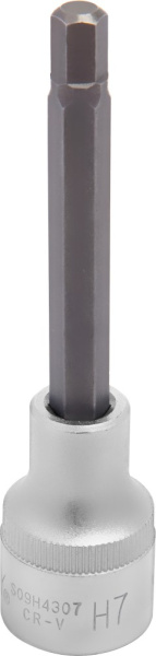 S09H4307 Насадка торцевая 1/2"DR с вставкой-битой шестигранной, H7, 100 мм