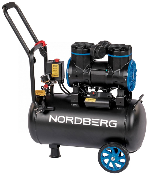 Компрессор безмасляный 220 В ресивер 24 л 250 л/мин NORDBERG NCEO24/250