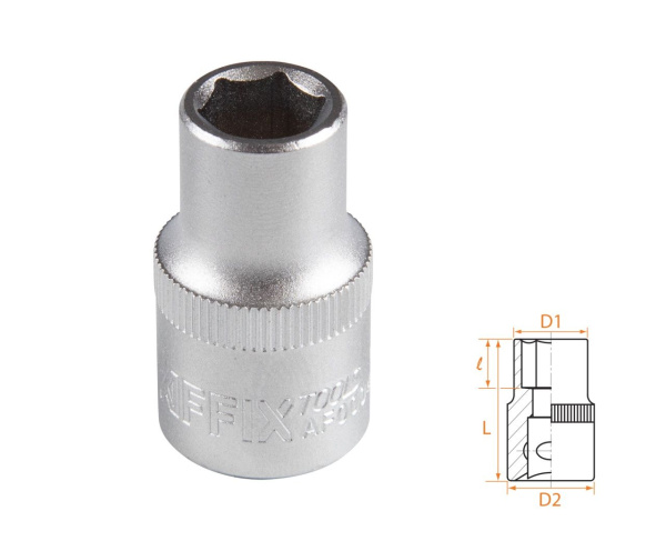 Головка торцевая стандартная шестигранная 1/2" 11 мм AFFIX AF00040011