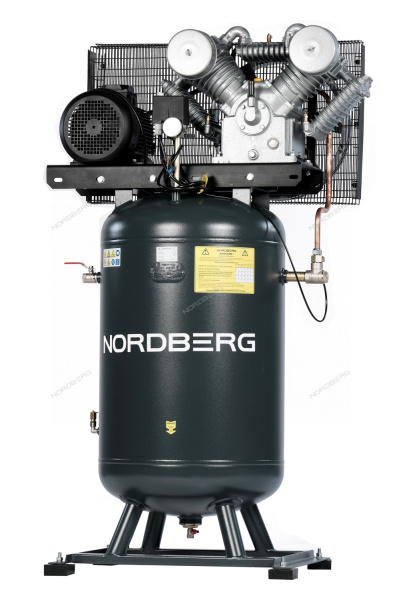 Компрессор вертикальный поршневой с ременной передачей NORDBERG NCPV300/690 (380В, ресив. 270л, 690л/мин)