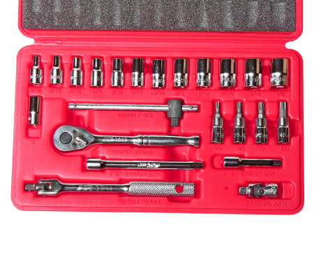 Набор головок торцевых и насадок 6-ти гранных JTC-H223S (1/4", 5/32"-1/2", Т20-Т40, 23 предмета в кейсе)