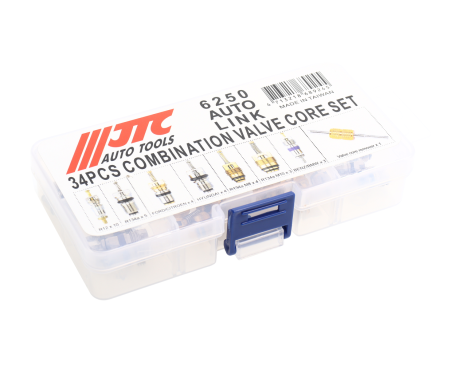Набор золотников для кондиционера JTC 6250 (R12/R134A, 33 шт., FORD, BMW, CITROEN, HYUNDAI, MERCEDES)