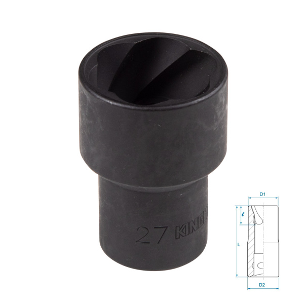 Головка для поврежденного крепежа 1/2", 21 мм KING TONY 9TD403-21M