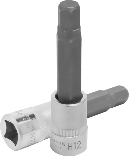 S09H4312 Насадка торцевая 1/2"DR с вставкой-битой шестигранной, H12, 100 мм