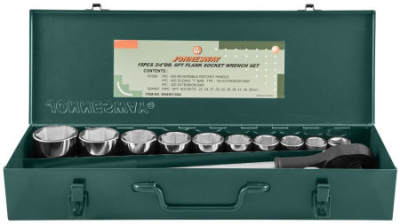 Набор головок торцевых S04H6315SA (S04H6115SA), 3/4"DR, 22-50 мм, 15 предметов
