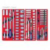 Тележка инструментальная с набором инструментов "СТАНДАРТ" 186 предметов МАСТАК 52-05186R