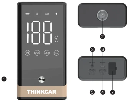 Устройство пусковое портативное THINKCAR TJS-160 (12V, емкость 16 Aч)