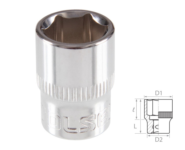 Головка торцевая стандартная шестигранная 3/8" 12 мм TOLSEN TT16312