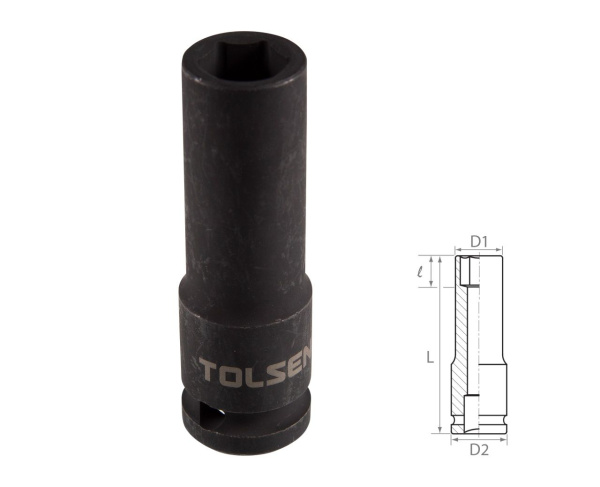 Головка торцевая ударная глубокая шестигранная 1/2" 14 мм TOLSEN TT18264