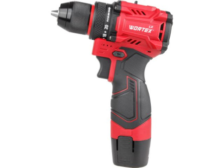 Аккум. дрель-шуруповерт WORTEX LX BD 1220 DLi 12В, 30 Нм, 2*1.5 Ач, патрон 10 мм, бесщёт.